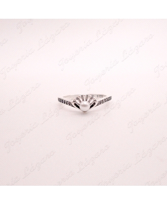 SORTIJA PLATA PERLA +CIRCONITAS
