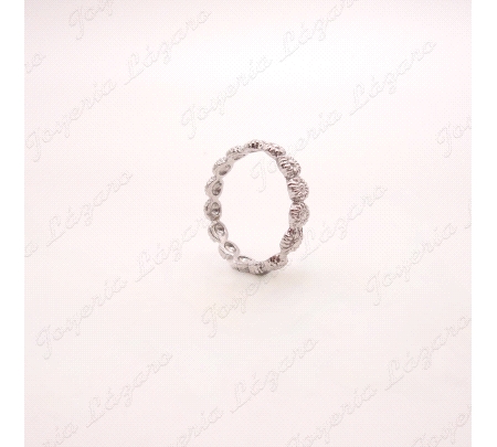 SORTIJA PLATA CHAPADA PLATINO ROSETONES