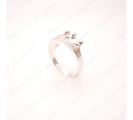 SORTIJA PLATA CORONA LISA