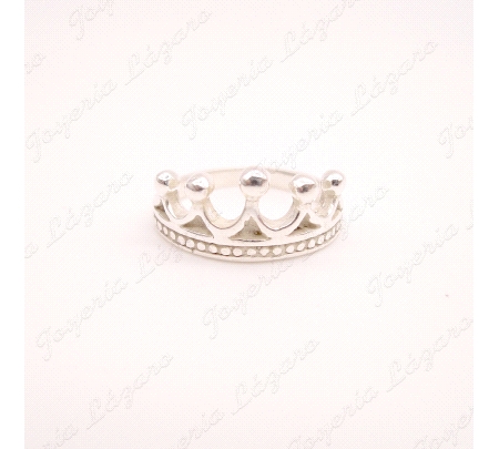 SORTIJA PLATA CORONA LISA