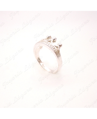 SORTIJA PLATA CORONA LISA                                             