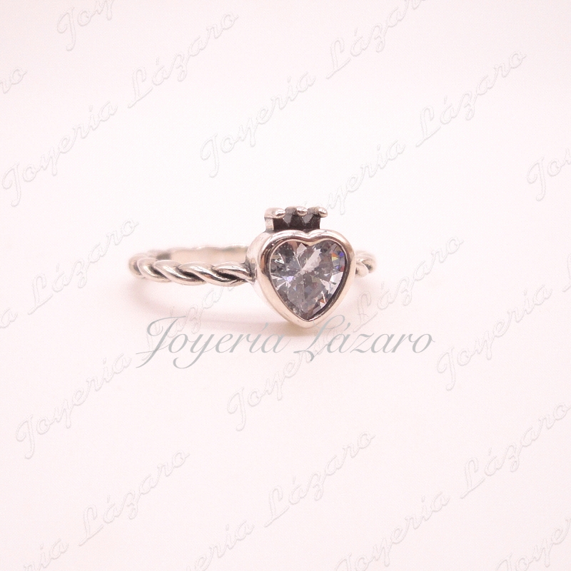 SORTIJA PLATA TRENZA CORAZON CORONA                                                                 