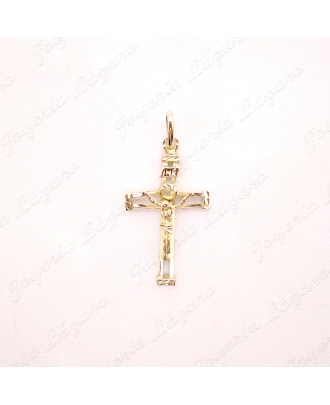 CRUZ ORO 18KT OCASION ESTRUCTURA CUADRADA+CRISTO 19X34                                              