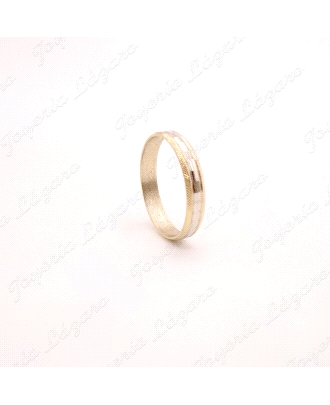 ALIANZA ORO 18KT OCASION 4MM BICOLOR CENTRO FACETADO                                                