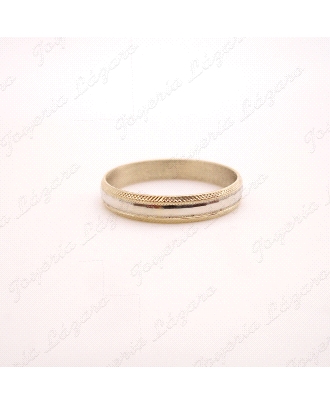 ALIANZA ORO 18KT OCASION 4MM BICOLOR CENTRO FACETADO                                                
