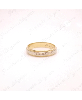 ALIANZA ORO 18KT OCASION BICOLOR 4MM FACETADA                                                       