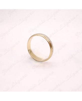 ALIANZA ORO 18KT OCASION BICOLOR 4MM FACETADA                         