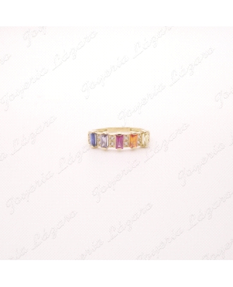 SORTIJA ORO 18 KTS CIRCOS BAGUETTE MULTICOLOR                                                       