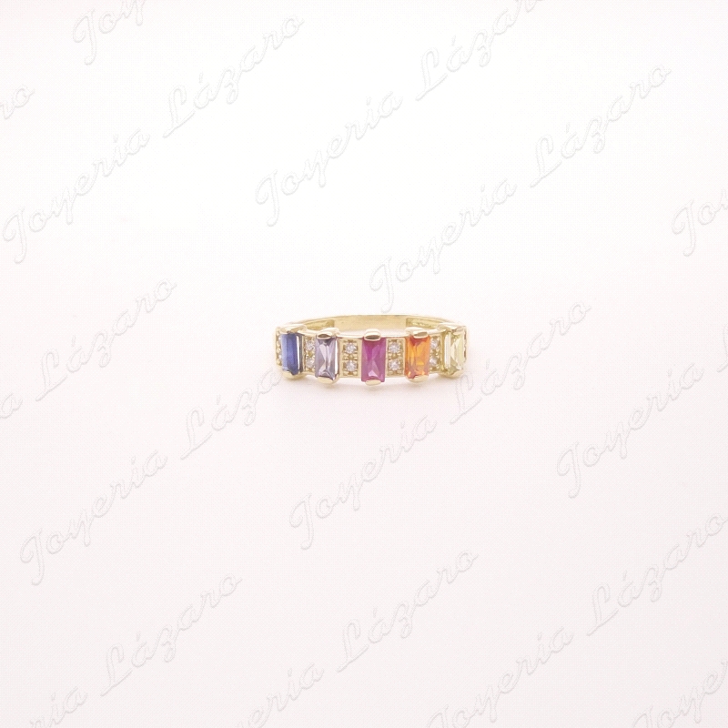SORTIJA ORO 18 KTS CIRCOS BAGUETTE MULTICOLOR                                                       