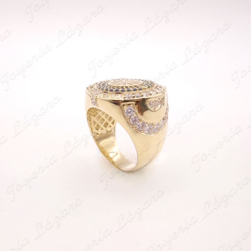 SORTIJA ORO 18 KTS SELLO 23MM RUEDA BANDERA GITANA                                                  