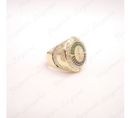 SORTIJA ORO 18 KTS SELLO 23MM RUEDA BANDERA GITANA