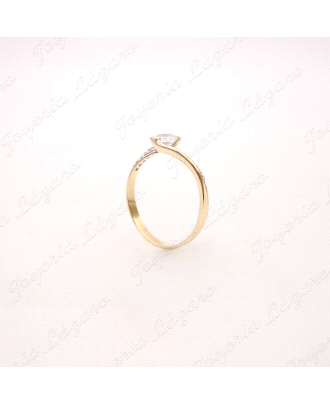 ORO 18 KTS SORTIJA SOLIT. BIC. MICRO CIR