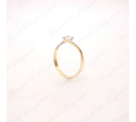 ORO 18 KTS SORTIJA SOLIT. BIC. MICRO CIR