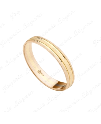 ALIANZA ORO 18 KTS PERFIL GOTA  3.5MM 3 BANDAS A-R-A                  