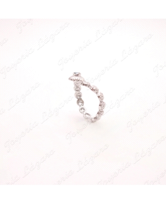 SORTIJA PLATA CHAPADA PLATINO SWAROVSKI COLOR AGUAMARINA              