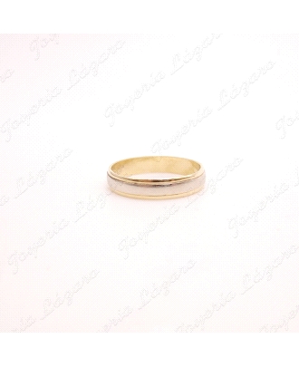ALIANZA ORO 18KT OCASION 4MM 1/2 CAÑA BANDA CENTOR ANTES BL           