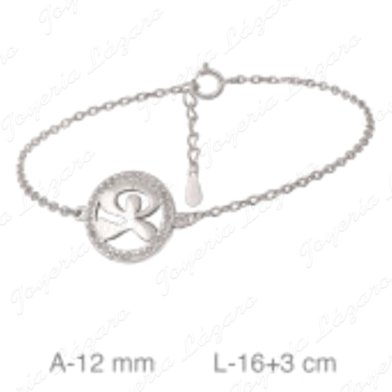 PULSERA PLATA CADENA CIRCULO INDALO CIRCONITAS                                                      