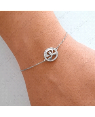 PULSERA PLATA CADENA CIRCULO INDALO CIRCONITAS                                                      