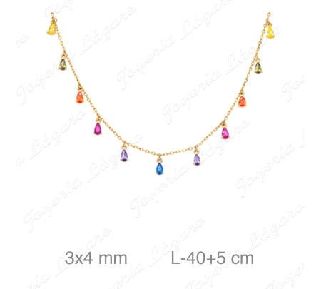 GARGANTILLA PLATA B.ORO CIRCO COLORES                                                               