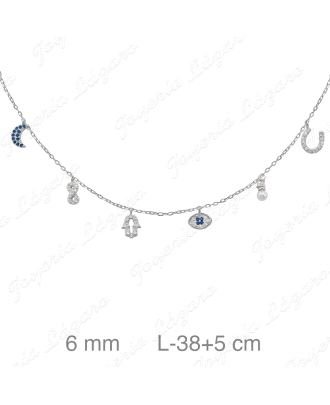 GARGANTILLA PLATA MOTIVOS DE LA SUERTE                                                              