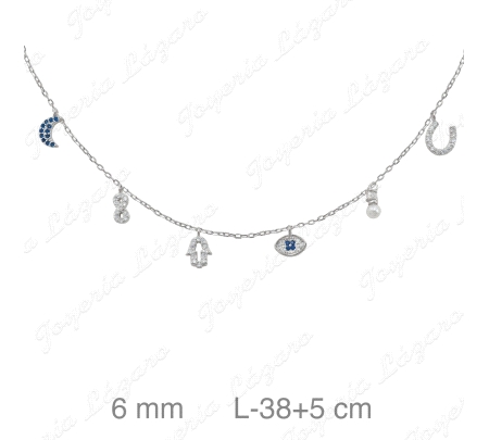 GARGANTILLA PLATA MOTIVOS DE LA SUERTE                                                              