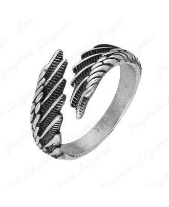 SORTIJA ACERO ALAS ENFRENTADAS ABIERTAS                                                             