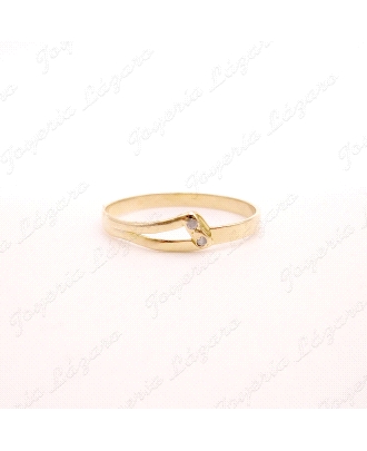 SORTIJA ORO 18KT OCASION 2 CIRCOS DISEÑO 2 BANDAS