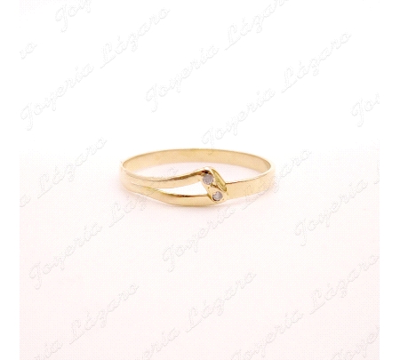 SORTIJA ORO 18KT OCASION 2 CIRCOS DISEÑO 2 BANDAS