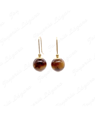 PEND. 18KT BOLA OJO TIGRE PALO HIPPIE                                                               