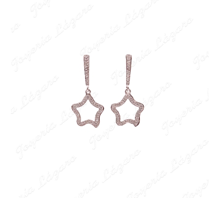 PEND. 18KTS BLANCO ESTRELLA CALADA MICROENGASTE CIRCO.