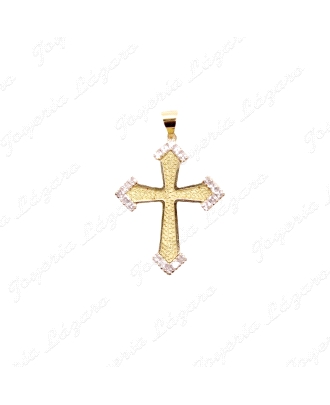 CRUZ ORO 18KT OCASION CIRCONITAS EN PUNTAS TIPO CELTA                                               
