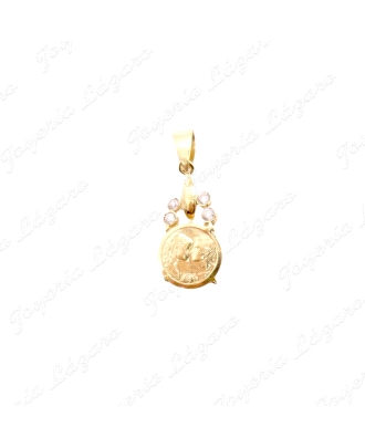 COLGANTE ORO 18KT OCASION MONEDA AMOR 4 CIRCONITAS                                                  