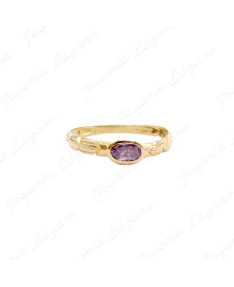 SORTIJA ORO 18KT OCASION  SOLITARIO AMATISTA OVAL                     