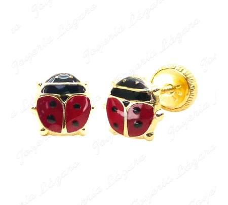 PEND. TORN. ORO 18 KTS MARIQUITA 6MM ESMALTE 6MM FORRADOS                                           