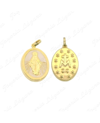 MEDALLA ORO 18 KTSVIRGEN MILAGROSA OVAL NACAR 10MM                                                  