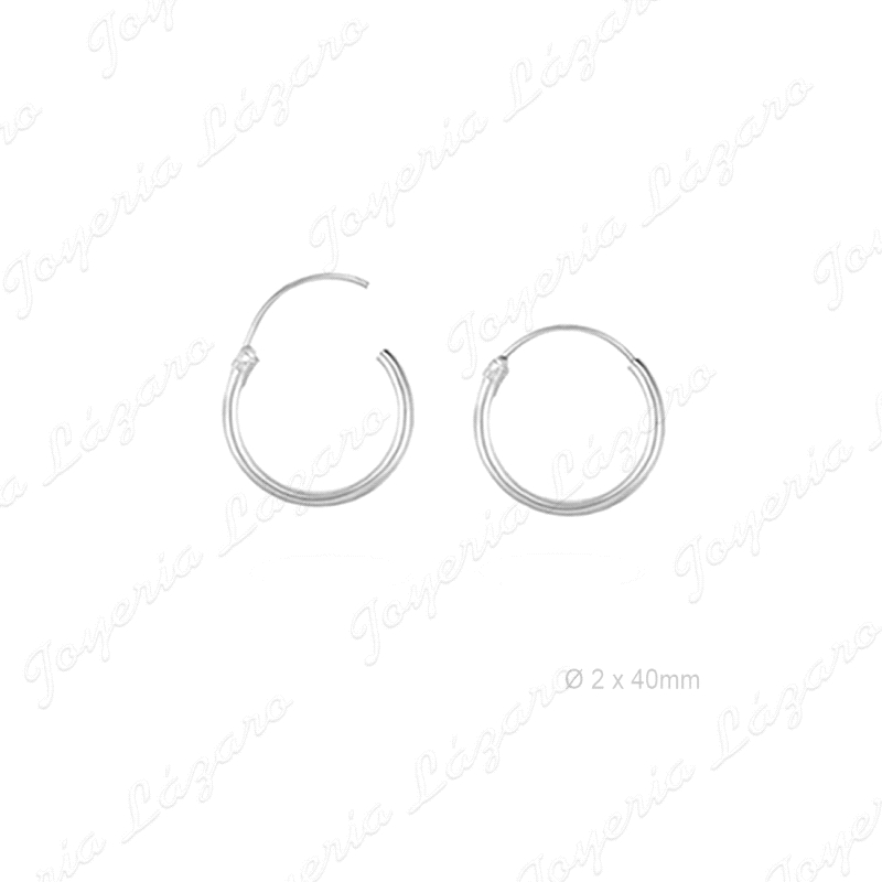 PEND. AROS PLATA TUBO LISO 2X40MM                                                                   