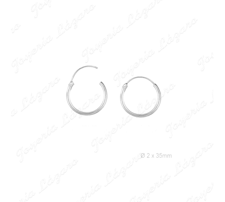 PEND. AROS PLATA TUBO LISOS 2X35