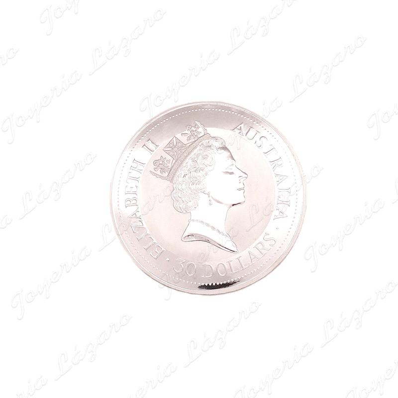 LINGOTE MONEDA PLATA 999 30 DOLLARS KOOKABURRA 1992                                                 