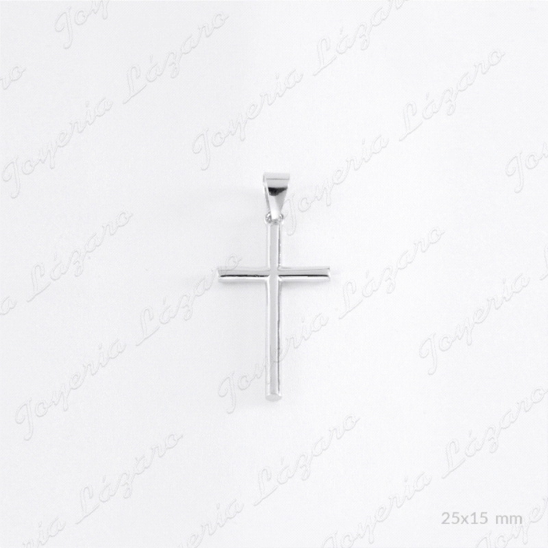 CRUZ PLATA TUBO LISO MEDIANA                                                                        
