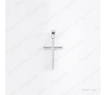 CRUZ PLATA TUBO LISO MEDIANA                                                                        