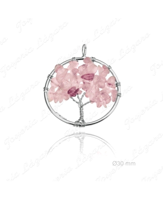 COLGANTE PLATA ARBOL VIDA PIEDRA NATURAL                                                            