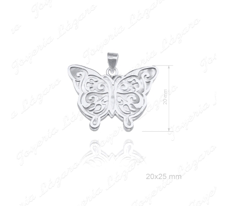 COLGANTE PLATA MARIPOSA NACAR