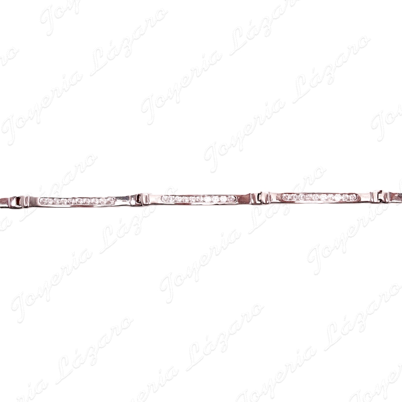 PULSERA ORO 18KT OCASION BL, 6 PLACAS CON CIRCO EN CARRIL                                           