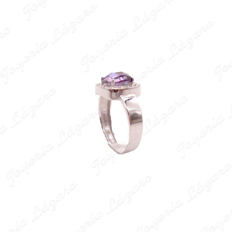 JUEGO ORO 18KT BL. OCASION SORT.+PEND. AMATISTA COJIN 8X8mm+CIRCOCERCO                              