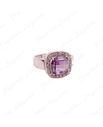 JUEGO ORO 18KT BL. OCASION SORT.+PEND. AMATISTA COJIN 8X8mm+CIRCOCERCO                              