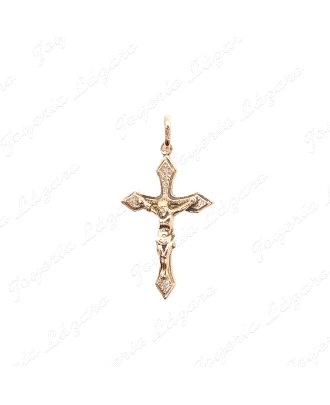 CRUZ ORO 18KT OCASION CON CRISTO PUNTAS PICO                                                        
