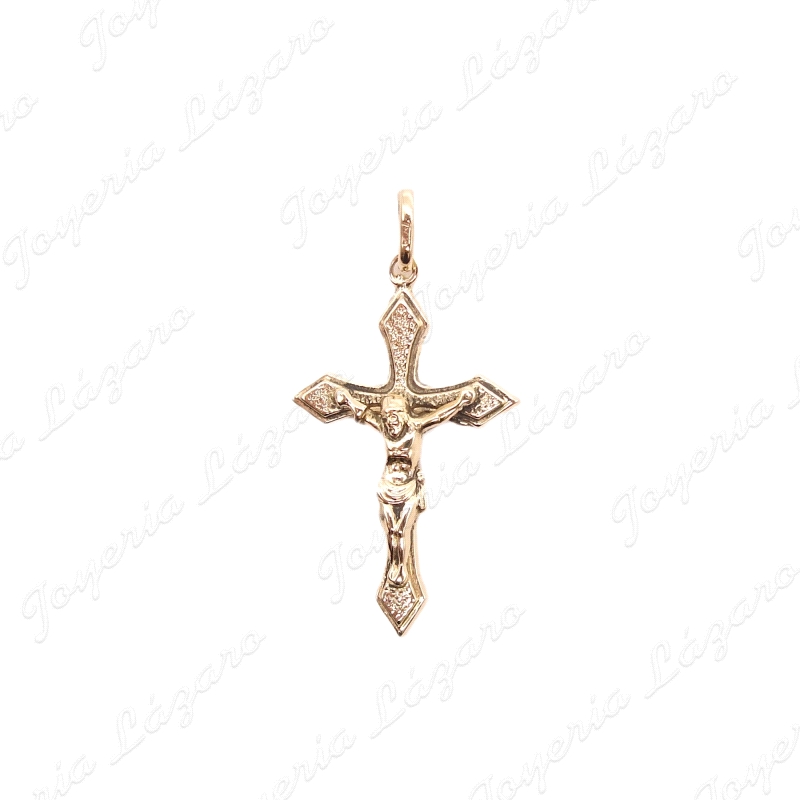 CRUZ ORO 18KT OCASION CON CRISTO PUNTAS PICO                                                        