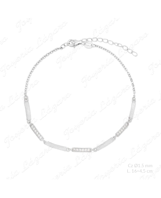 PULSERA PLATA LIGERA PLAQUITAS LISA Y CON CIRCO                                                     