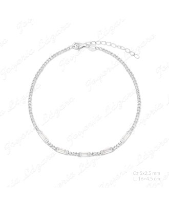 PULSERA PLATA ESLAB. BARBADO+CIRCO BAGUETTE                                                         