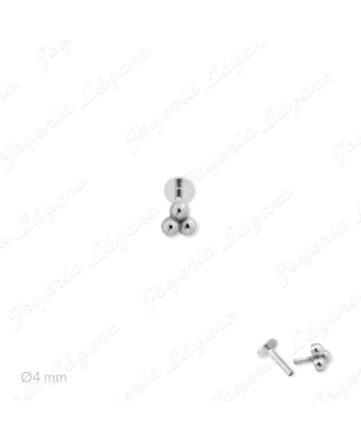 PIERCING PLATA 3 BOLITAS                                                                            